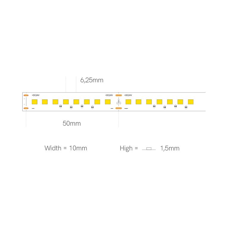 striscia led fine-61 15w/m 3000k 24v 5mt beneito faure smd2835