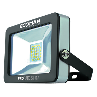 Proiettore LED ProLed 10W luce naturale 4000K Ecoman nero IP65 Slim