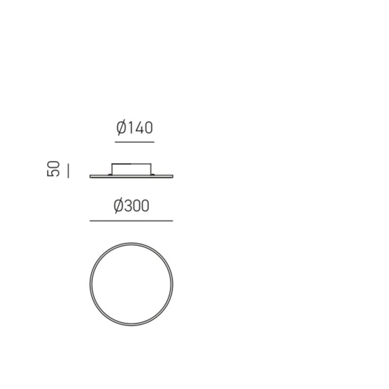 applique led 20w 3000k nero ip20 gealuce fortuna a/p
