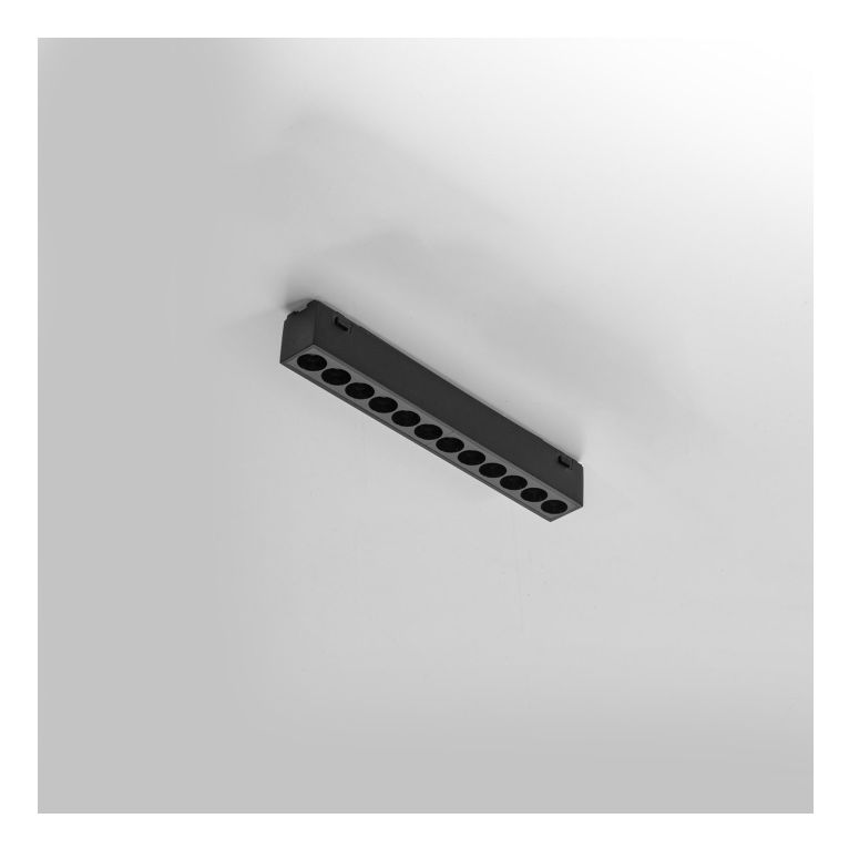 reglette led 12w antiabbaglio per binario 48v. 3000k ip20 gealuce colore nero