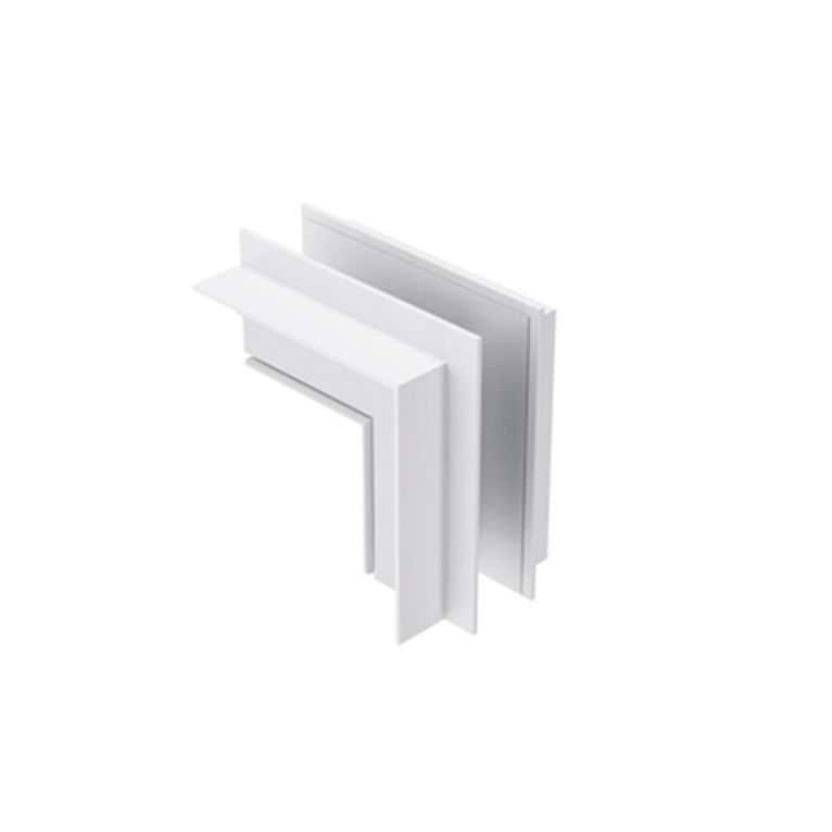 giunzione aperta a l parete/soffitto per binario 48v da incasso. bianco gealuce