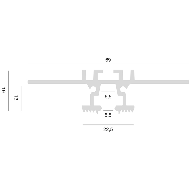 profilo in alluminio da incasso liverpool per strisce led 2mt gealed piccolo