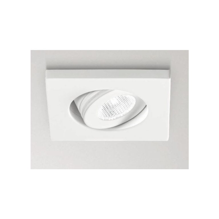 faretto elara 3w luce naturale 4000k gealed quadrato ad incasso orientabile bianco opaco