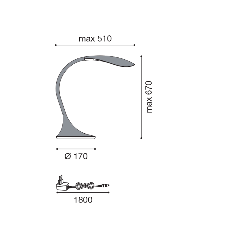 lampada da tavolo gls 5.2w 220/240v 3000k grigio ip20 gealuce 