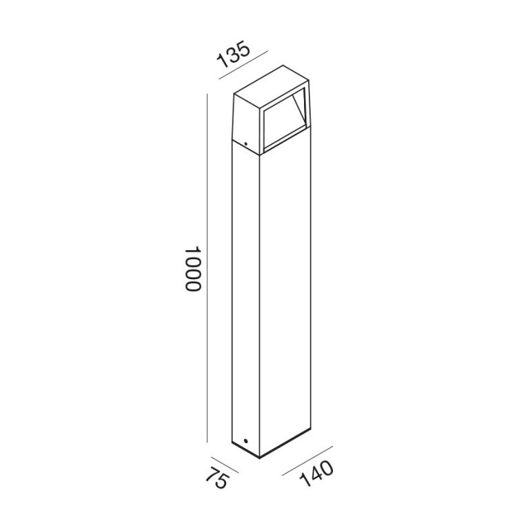 paletto da giardino 9w cct corten ip54 gealuce 1m