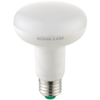 Lampadina LED Spot R80 E27 15W luce calda 3000K ECOMAN vetro ghiaccio