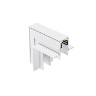 Giunzione chiusa a L parete/soffitto per binario 48V da incasso. Bianco Gealuce