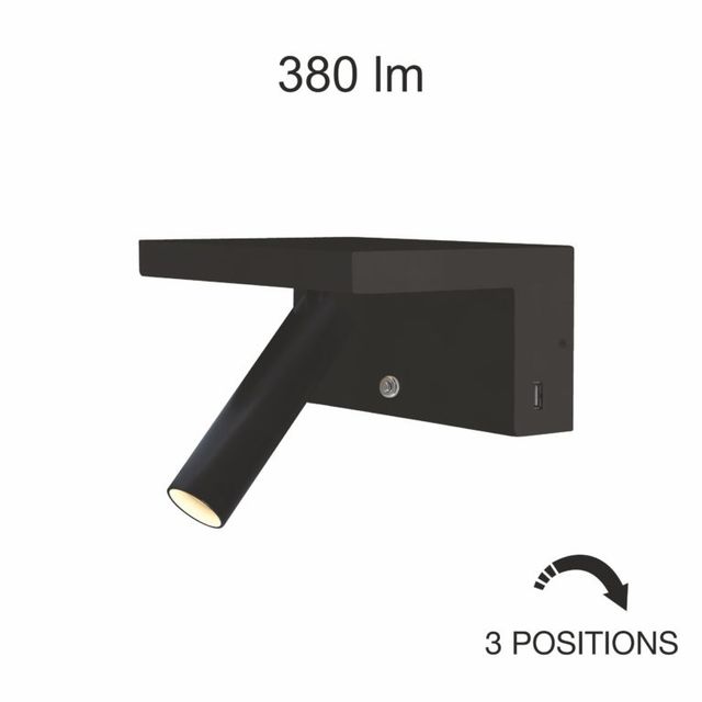 applique-beam-5w-luce-calda-2700k-beneito-faure-nero