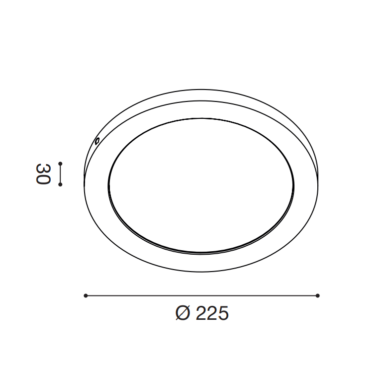 plafoniera sham 18w luce calda 3000k gealed tondo grande bianco