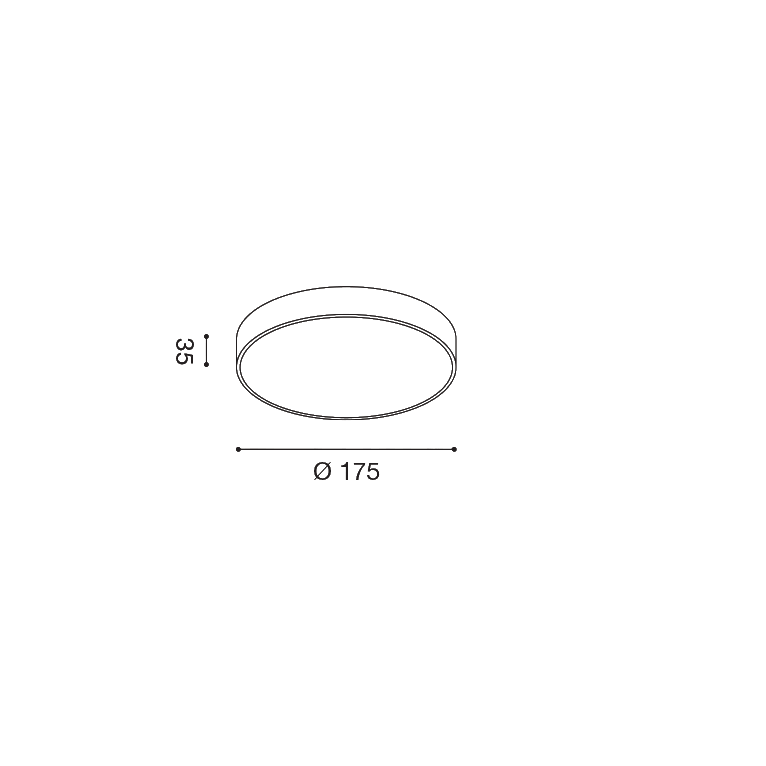 plafoniera cloe35 16w luce naturale 4000k gealed piccolo bianco