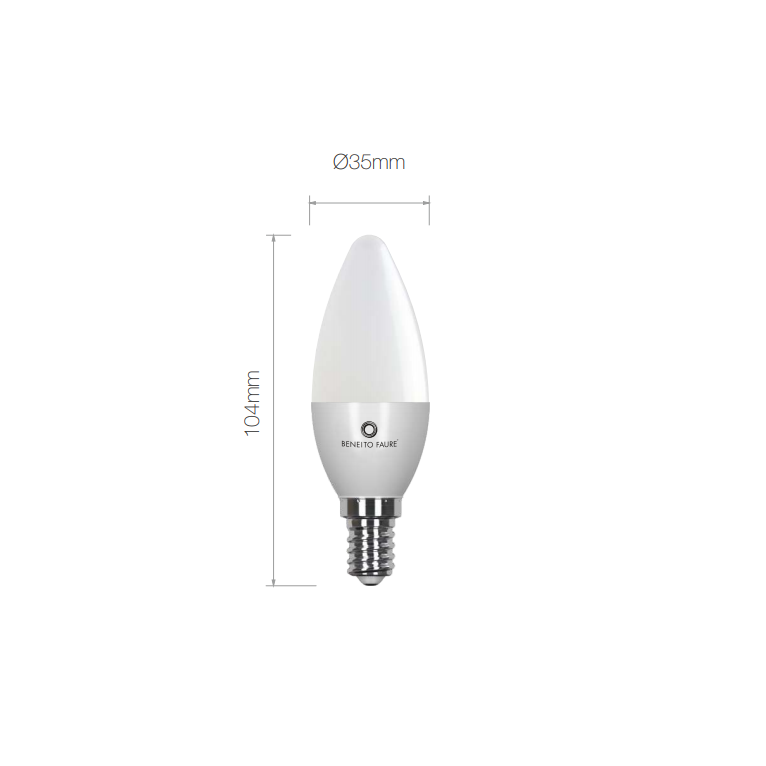 lampadina led flama e14 5.5w luce calda 830 beneito faure