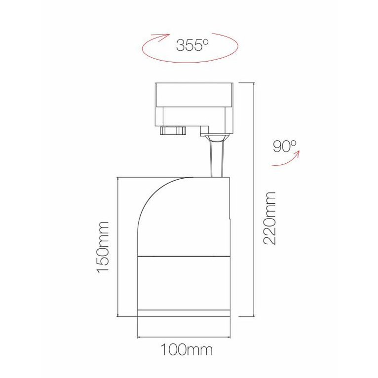 faretto per binario konic 30w 2700k/3200k/4000k beneito faure bianco