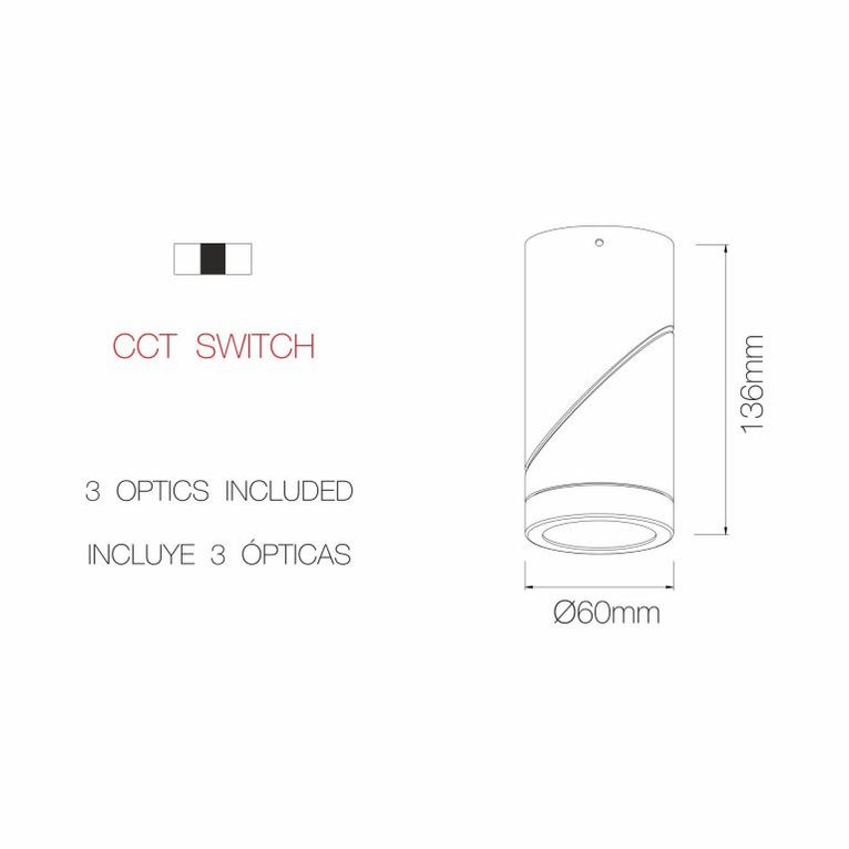 faretto plus 8w 2700k/3000k/4000k beneito faure nero