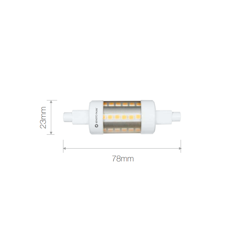 lampadina led lineal tubular r7s 5w luce naturale 840 beneito faure