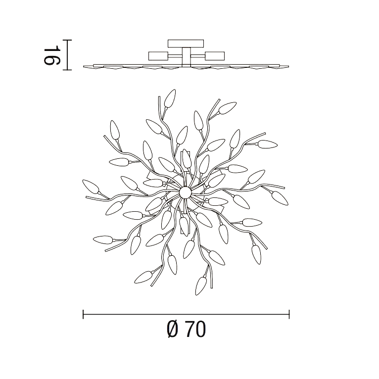 plafoniera crystallivs 6 x e14 affralux cromo/neutro medio