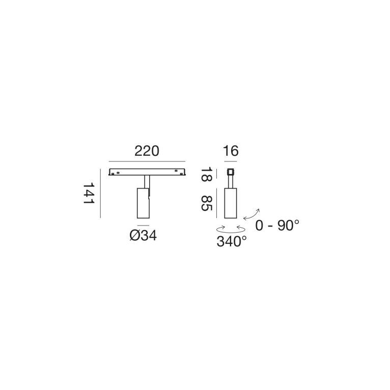 faretto orientabile led 8w 48v 3000k colore oro gealuce ip20