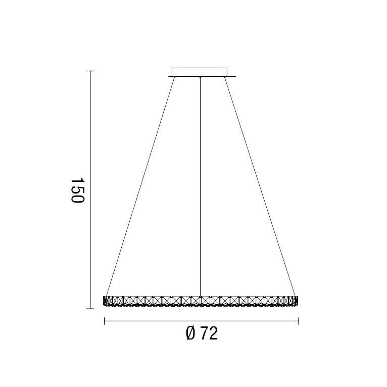 lampadario nora3 34w luce naturale 4000k affralux grande 1 anello
