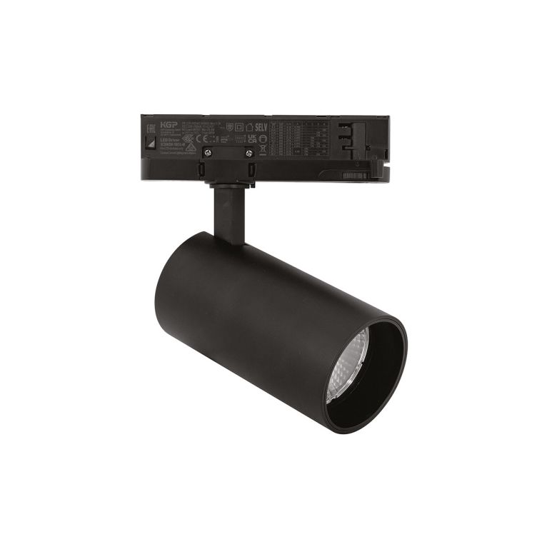 proiettore orientabile 30w a binario trifase. 4000k nero gealuce