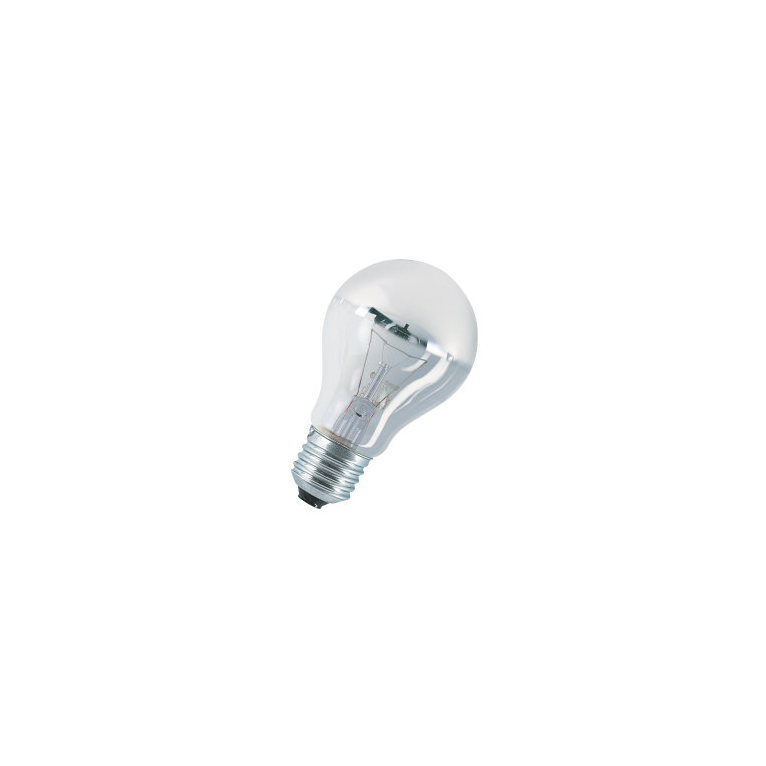 lampadina ad incandescenza 40w e27 con cupola argentata.