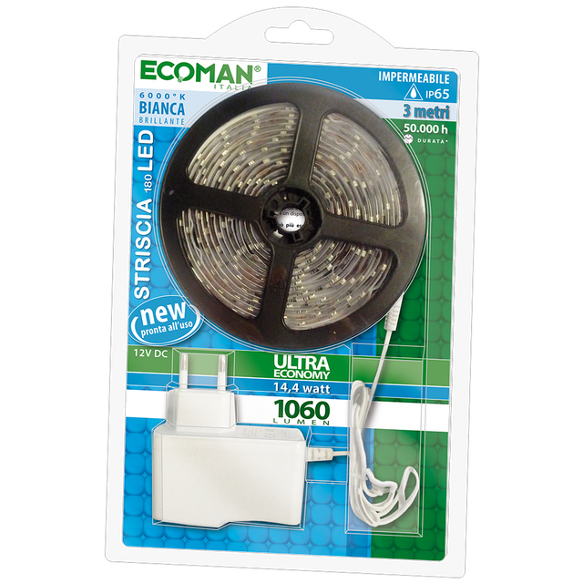 striscia-led-14-dot-4w-luce-fredda-6000k-ecoman-ip65-3m
