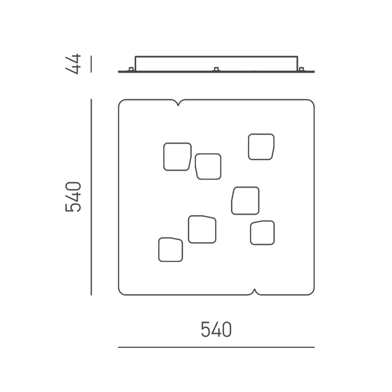 plafoniera giselle gx53 gealuce grande tortora