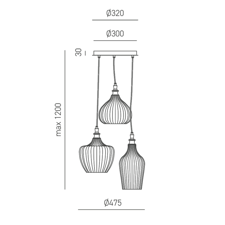 lampadario cleofe e27 gealuce modello s3 bianco