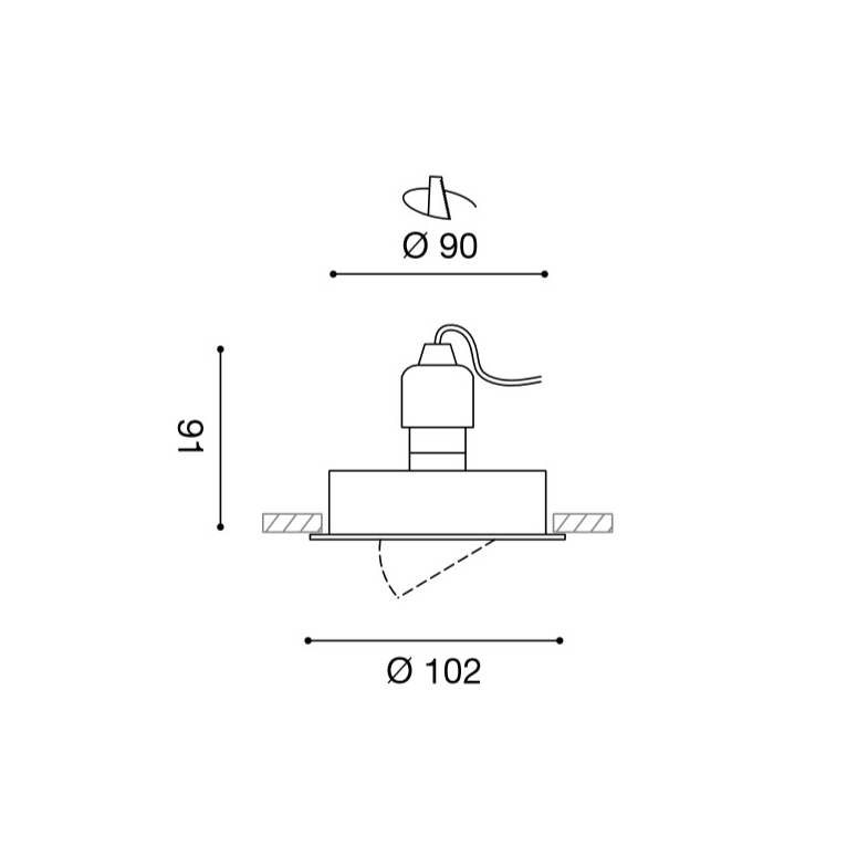 faretto ariel gu10 gealed cromo ad incasso orientabile
