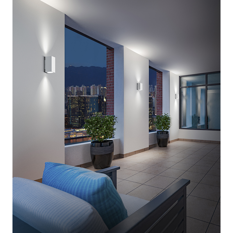 applique kari-q 2x10w luce naturale 4000k gealed ruggine ip65