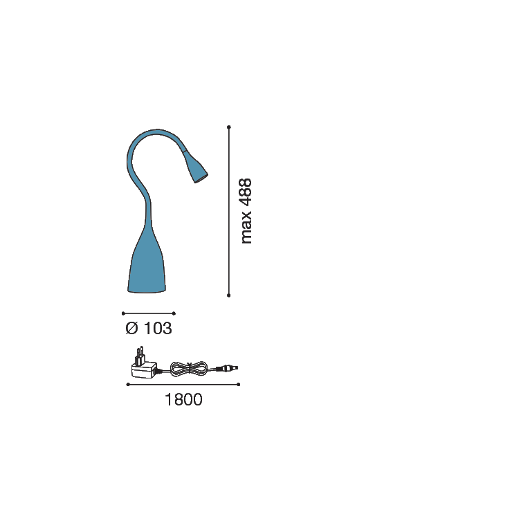 lampada da tavolo 5.3w 220/240v 3000k celeste ip20 gealuce gls02