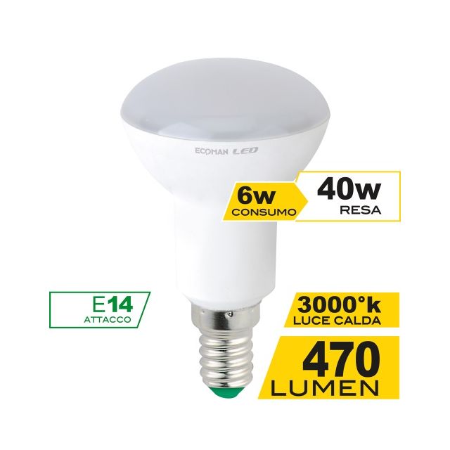 lampadina-led-spot-r50-e14-6w-luce-calda-3000k-ecoman