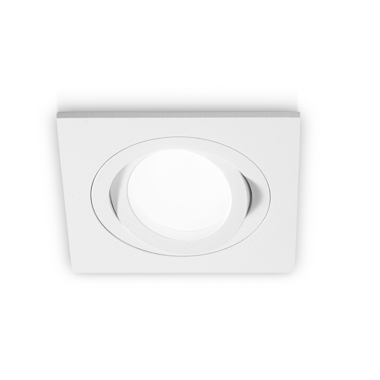 faretto zenit gu10 gealed quadrato bianco ad incasso orientabile