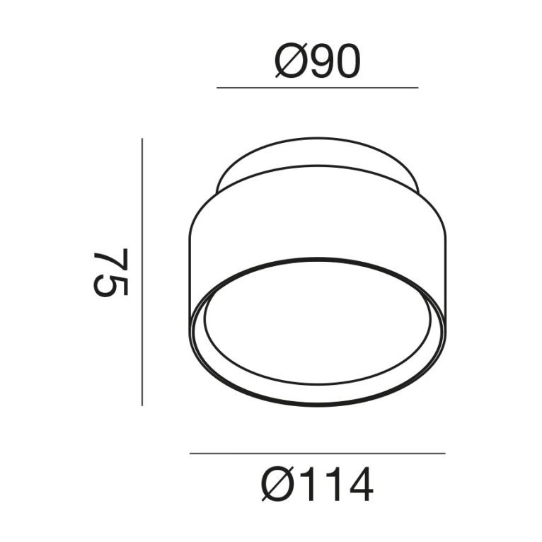 plafoniera con biemissione led 2+10w 3000k modello medio bianco gealuce 