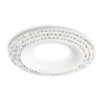 Faretto CORALIE3 GU10 GEALED tondo ad incasso bianco con cristalli