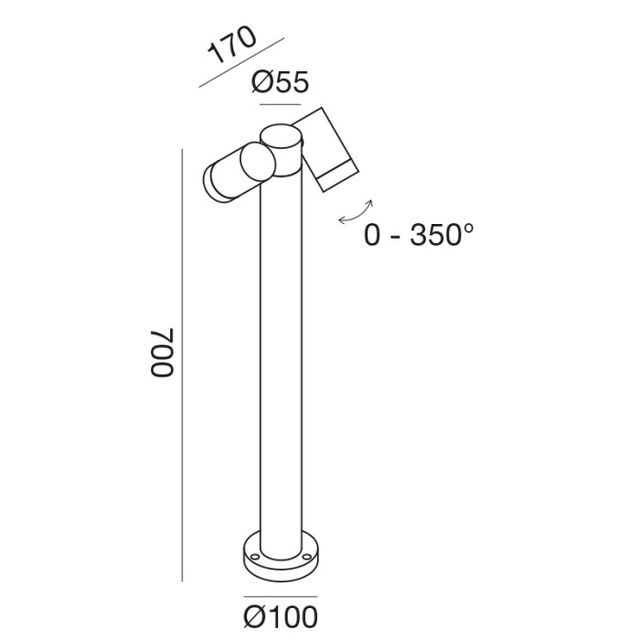 paletto-da-giardino-2xgu10-alto-grigio-ip65-gealuce