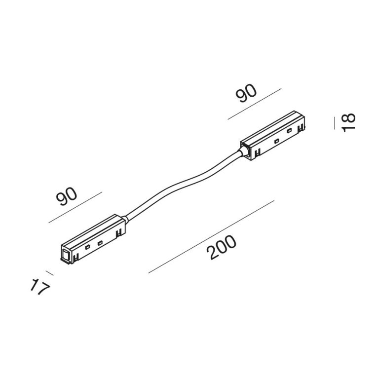 modulo connessione 2 binari incasso o superficie. nero gealuce
