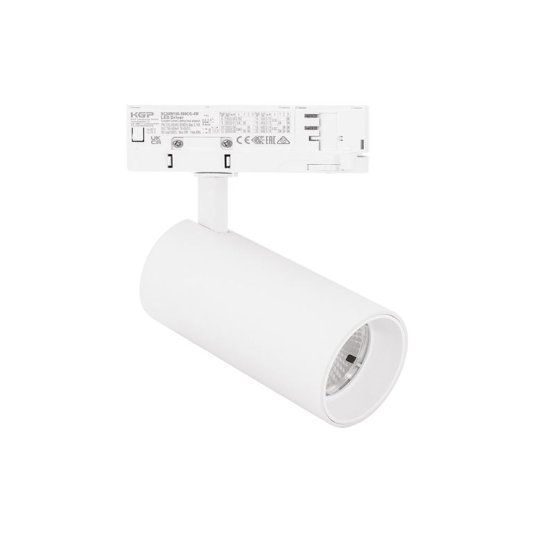 proiettore orientabile 40w a binario trifase. 3000k bianco gealuce