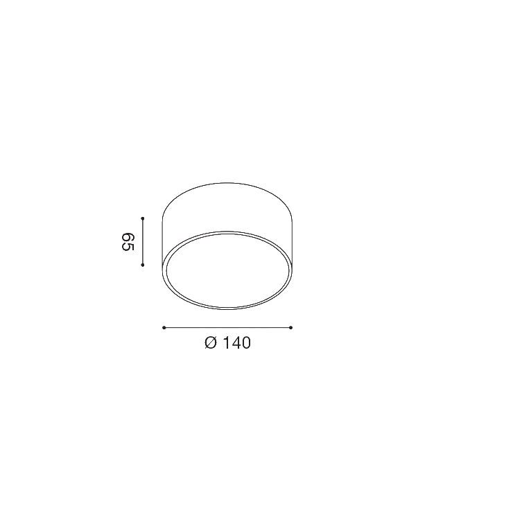 plafoniera cloe65 16w luce calda 3000k gealed grande bianco