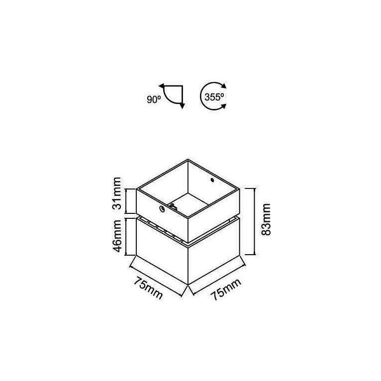 faretto led da soffitto mini rubyc 7w 220/240v 2700k/3200k/4000k nero ip20 beneito faure 4333
