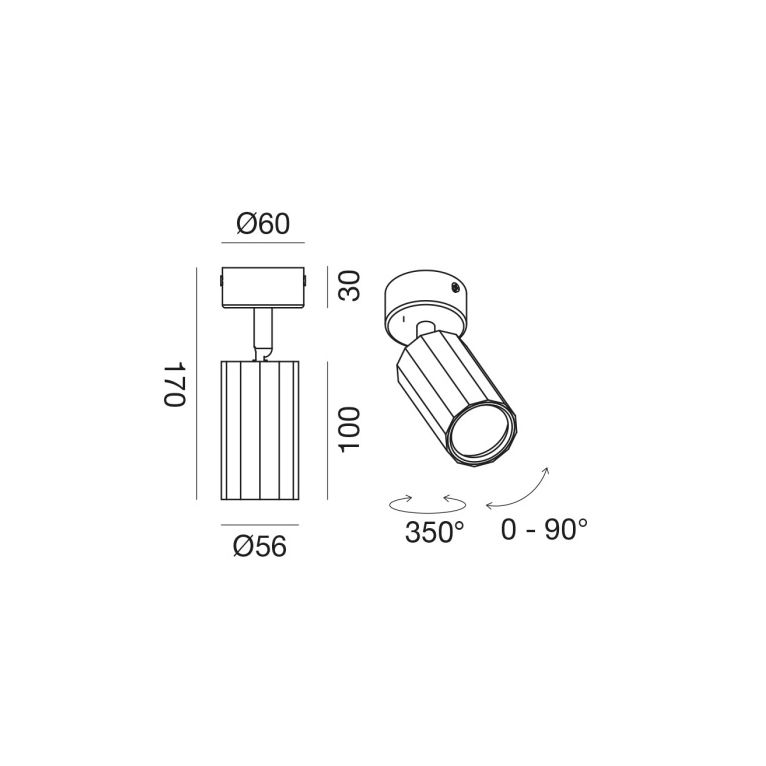 faretto orientabile gu10 max 35w bianco ip20 gealuce 