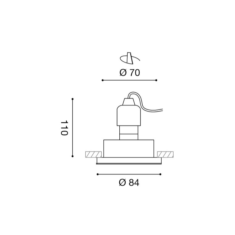 faretto aurora gu10 gealed tondo nichel ad incasso ip65