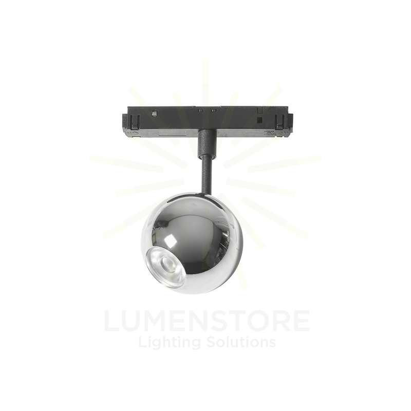 faretto da binario nardo' 8.5w luce calda 3000k gealuce cromo