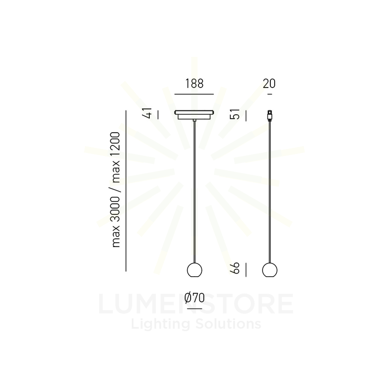 sospensione da binario nardo' 8.5w luce calda 3000k gealuce rame