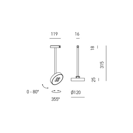 faretto da binario jesi 12w luce calda 3000k gealuce nero