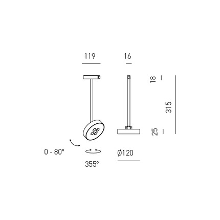 faretto da binario jesi 12w luce calda 3000k gealuce bianco