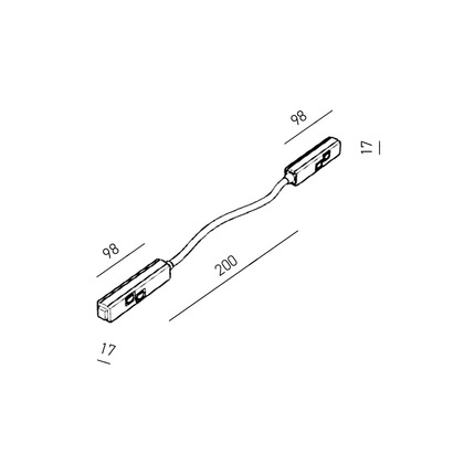 accessorio modulo di connessione elettrica di due binari firenze o gaeta gealuce nero