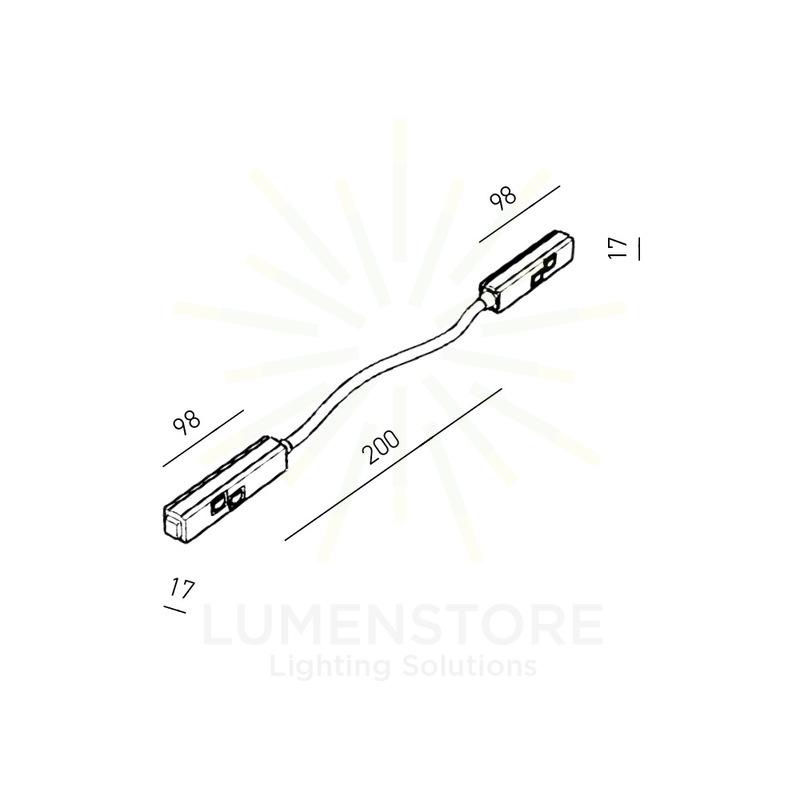 accessorio modulo di connessione elettrica di due binari firenze o gaeta gealuce nero