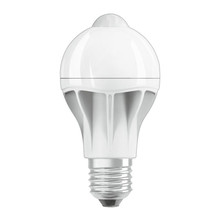 lampadina led motion sensor osram e27 9w goccia luce calda