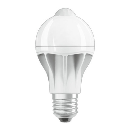 lampadina led motion sensor osram e27 9w goccia luce calda