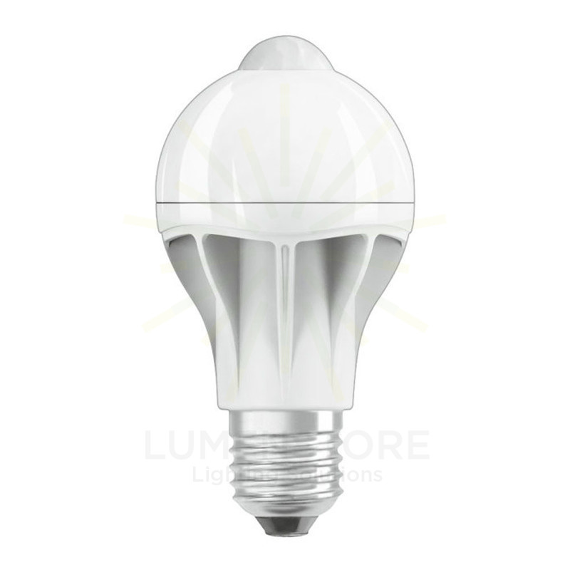 lampadina led motion sensor osram e27 9w goccia luce calda