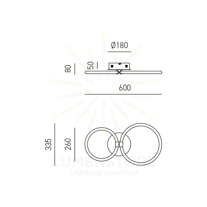 plafoniera berta 30w luce calda 3000k gealuce oro piccolo